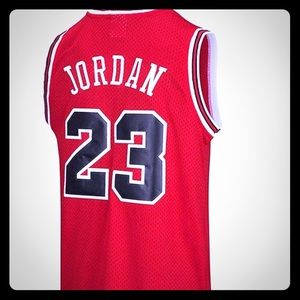 Jordan BULLS Jersey in W,B and Red!